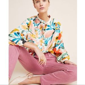 Anthropologie Crisanta Poplin Buttondown